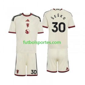 Camiseta Manchester United Benjamin Sesko 30 Niño Tercera Equipación 2026/2027